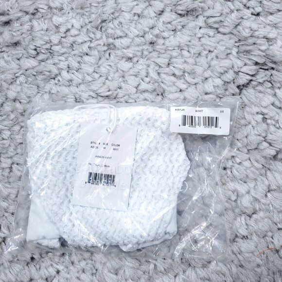 Andie Swim X Demi Moore Tropez Bikini Bottom White Crochet Textured Size Medium - Picture 4 of 8